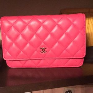 Chanel Pink Lambskin Wallet on Chain